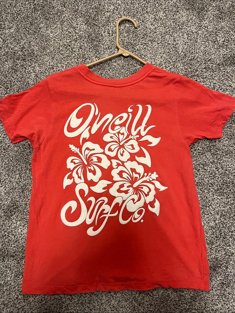 Women’s O'Neill Red Tee with White Floral Surf Logo